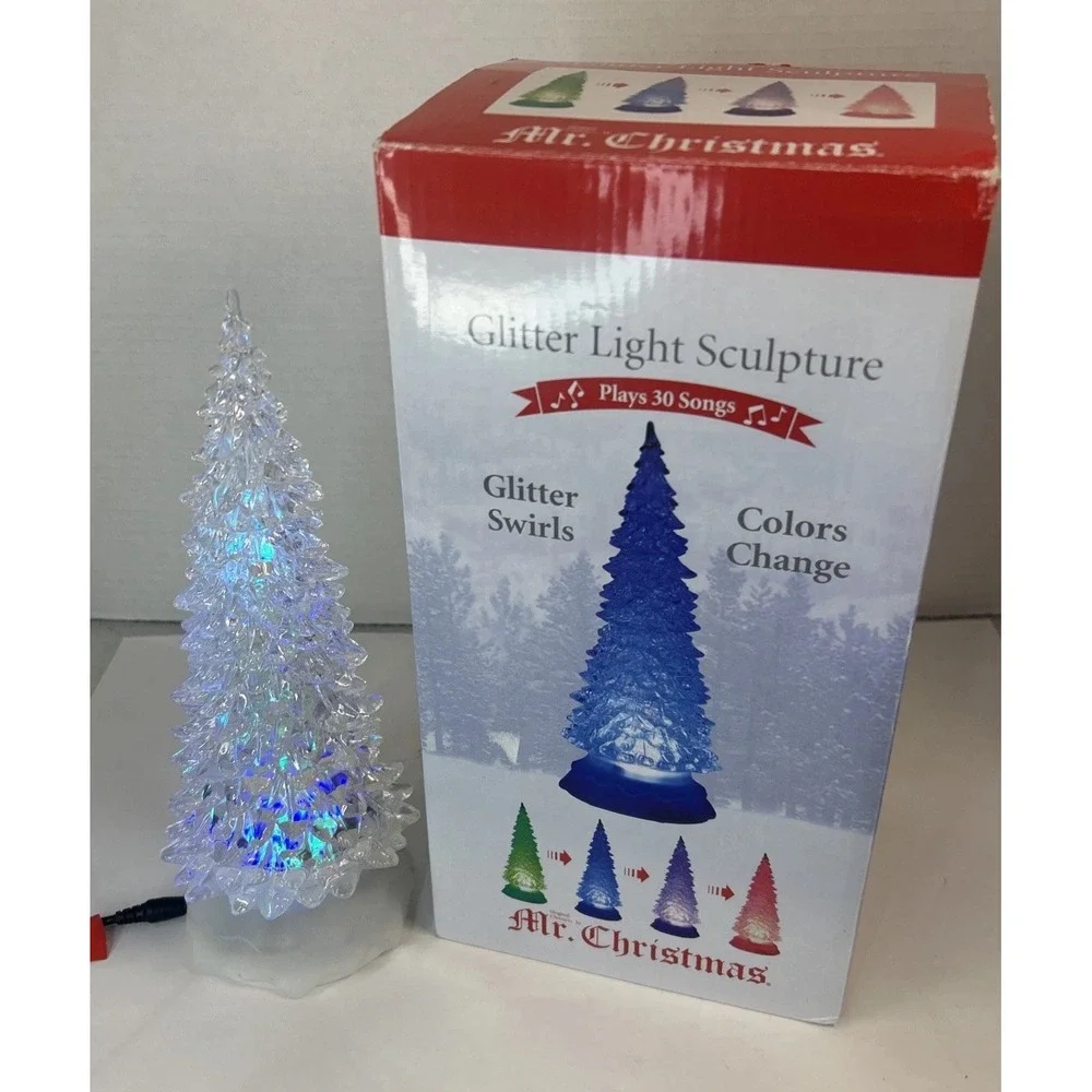 Mr Christmas Glitter‎ Light Holiday Music Color Change Tree Plays 30 Songs